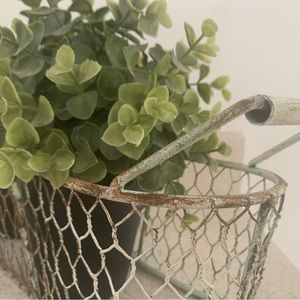 Farmhouse Style, Aged Wire Basket (plants not included)